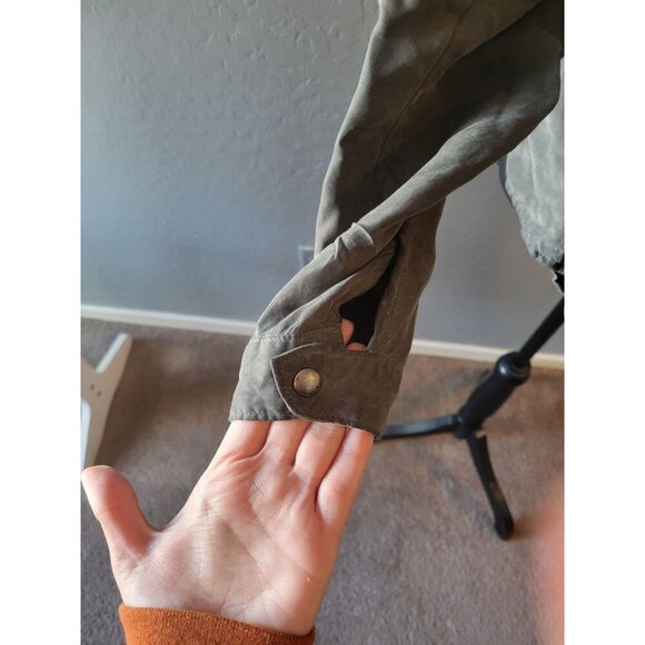 Blank NYC Olive Green Lightweight  Zipper Jacket Size S Pockets Casual 90s Modo - Picture 5 of 12